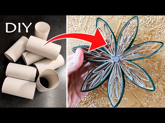 Easy Paper Snowflake Tutorial /Toilet Paper Roll Winter Ornaments /  Recycling Decorations DIY 