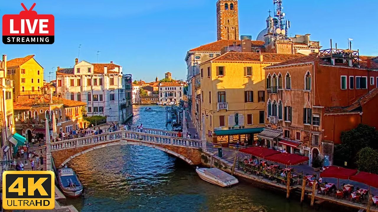 🔴 4K Live Cam of Ponte delle Guglie Venice - View from Hotel Leone Venezia - Live stream ライブカメラ