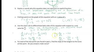 3.7 Implicit Functions: Example 1