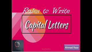 Rules to Write Capital Letters in English| Easy Way to Learn English by Ahmad Studio