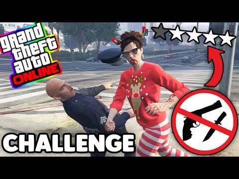 Gta 5 Online ITA - 4 Stelle di polizia senza armi! - Challenge!