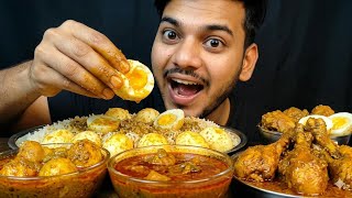 Egg Curry &amp; Chicken Leg Mukbang 😋 Spicy Indian Food Eating Show | Rice &amp; Eggs ASMR