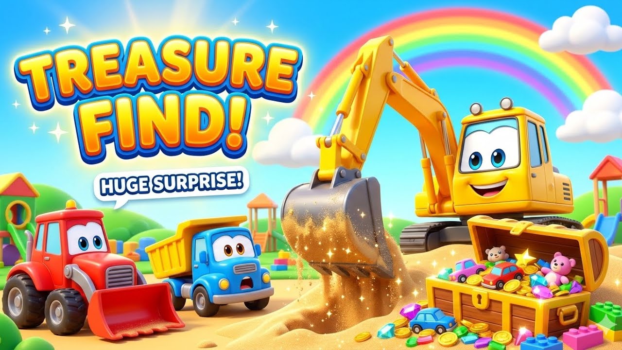 Treasure Find! 💎 Excavator & Toy Trucks Dig for Huge Surprises!