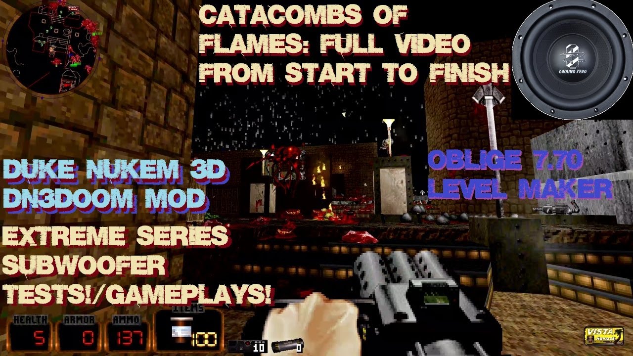 Classic DooM: Catacombs Of Flames Full Video - Oblige Level Generator [DN3Doom] Subwoofer Bass Test!