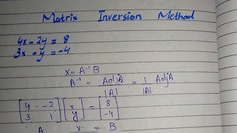 Matrix inversion method | Class 9th Maths Exercise 1.6
