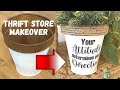 UPCYCLED FLOWER POT / THRIFT STORE MAKEOVER / DIY EASY CHEAP