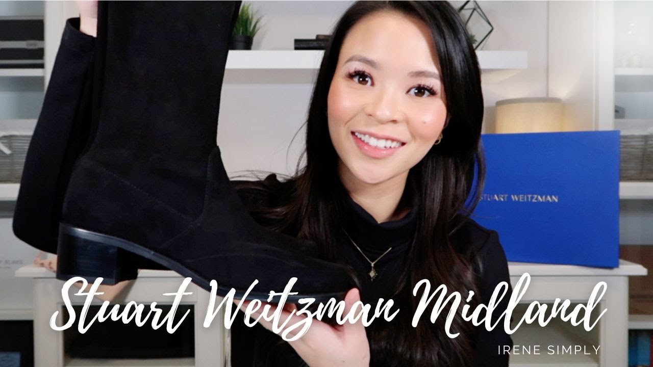 STUART WEITZMAN MIDLAND OVER THE KNEE BOOTS UNBOXING & TRY- ON WITH  MEASUREMENTS! | Irene Simply