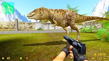 Counter Strike Source - Zombie Escape mod online gameplay on ze_jurassicpark_escape map