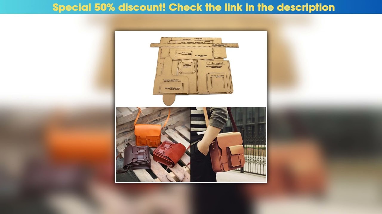 Deal Leather Craft Personality Fashion Shoulder Bag Messenger Bag Sewing Pattern DIY Kraft Paper Te