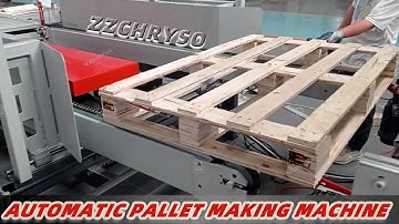 See This Amazing Full Automatic Wooden Tray Pallet Nailing Making Machine Line With High Efficiency