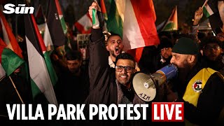 LIVE: Protest erupts outside Villa Park before Aston Villa vs Maccabi Tel Aviv