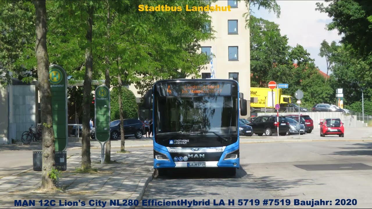 Stadtbus Landshut : Linie 4 Ländertorplatz - Bahnhof ohne Bannwallstr. ( 06.2023 )