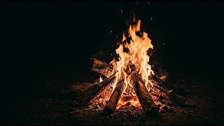 Glowing Bonfire 🔥 11H Dark Background with Calming Fire Sounds for Relaxation