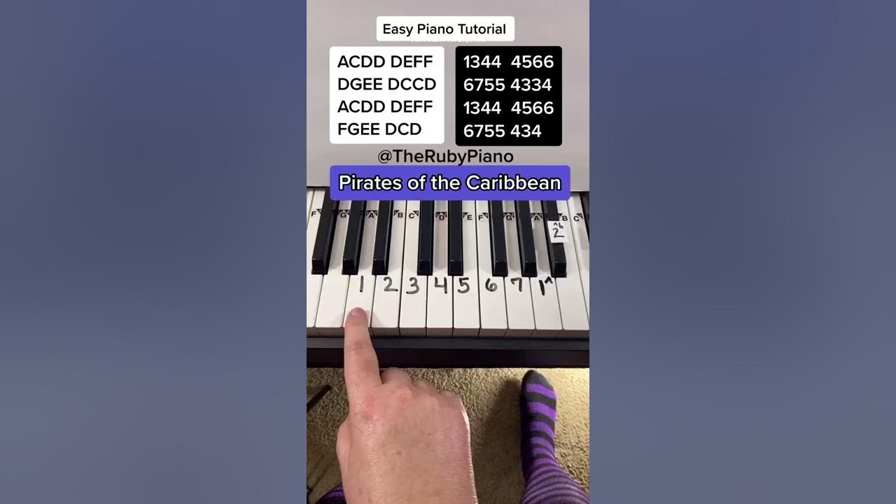 Pirates Of The Caribbean Piano Pirates of the Caribbean Piano Easy Tutorial With Letter Notes #shorts # piano - YouTube