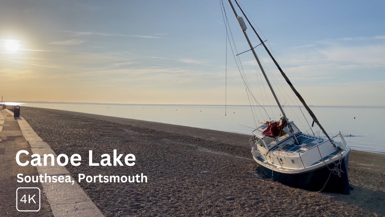 Serene Sunrise Walk: Exploring South Parade Pier And Canoe Lake with Swans | Southsea Portsmouth 4K