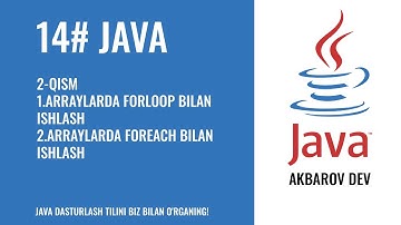 Java Darslari #14 dars 2-qism Javada Arraylar haqida va ular ustida amallar