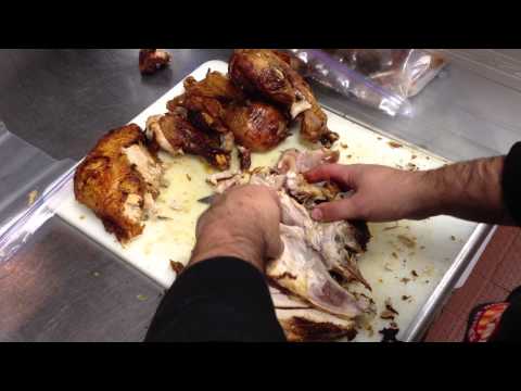 Carving turkey for freezing