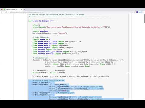 How to create FeedForward Neural Networks in Keras