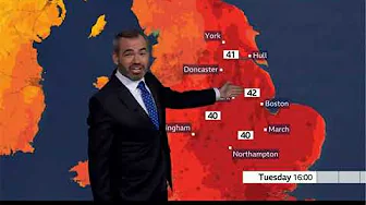 BBC 42° Record Temperature Weather Forecast for 18/7/22