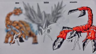 Full Timelapse Drawing: Rock, Paper, Scissors Powers