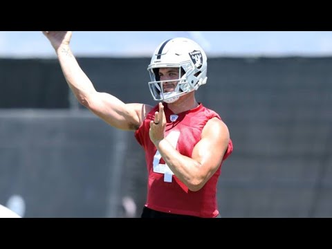 Las Vegas Raiders Opening Day For Training Camp Derek Carr Throwing Dimes By Eric Pangilinan