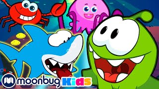 Cut The Rope - Learn Sea Animals with Om Nom! | ABC 123 Moonbug Kids | Fun Cartoons | Learning