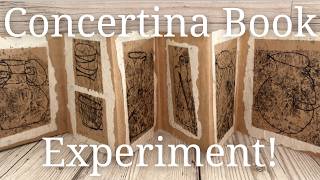 Experimental Concertina Book with Mono Printed Vessels | Handmade Artist Book