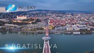 Sunset Above Bratislava Centre 4K