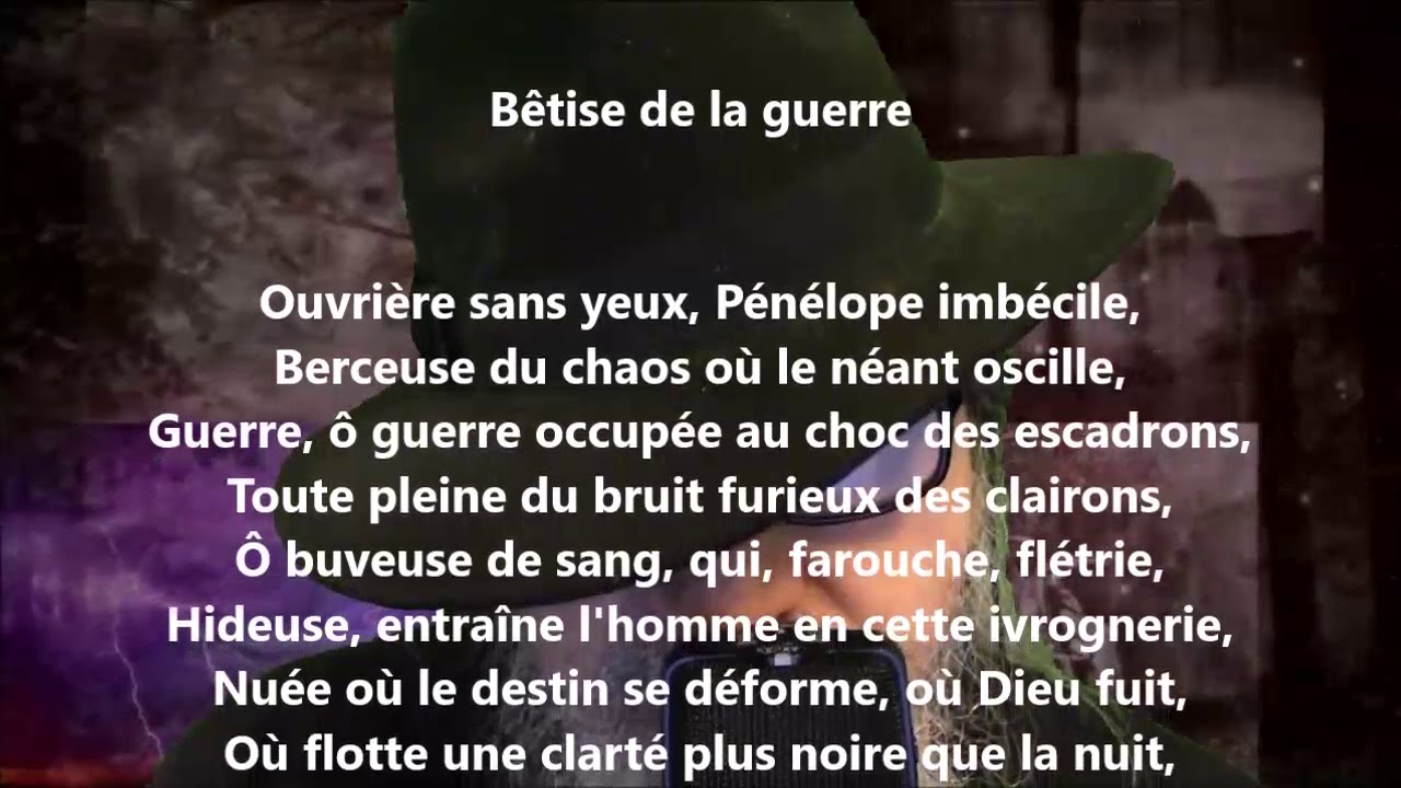 Bêtise de la guerre - Victor Hugo lu par Yvon Jean - YouTube