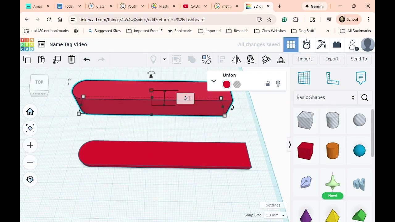 Making a nametag in TinkerCad