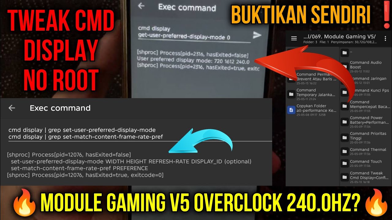 🔥Viral Overclock Layar No Root! Module Gaming V5 Tweak cmd display atur ...