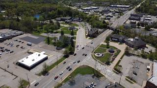 Downtown Solon Sunny Drone View!