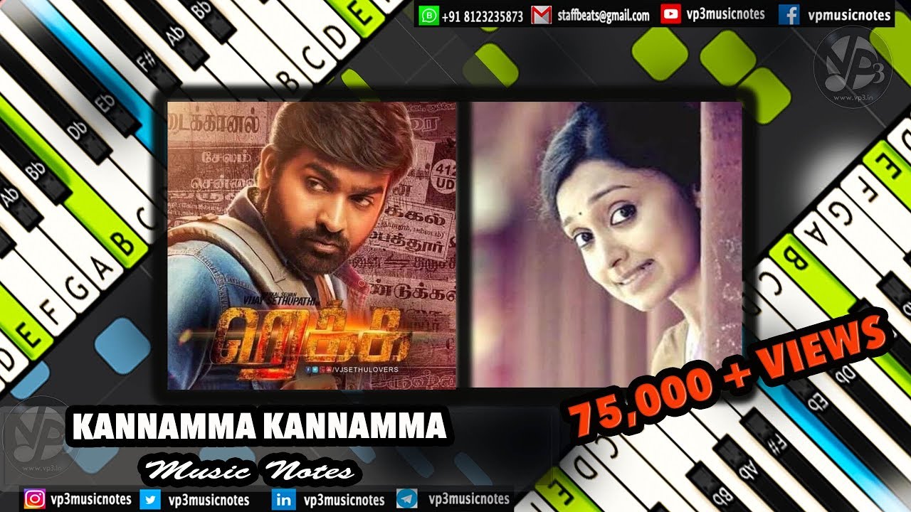 Kannamma (REKKA) Piano Notes & Tutorials