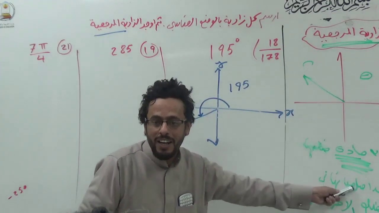 الزاوية المرجعية رياضيات 4