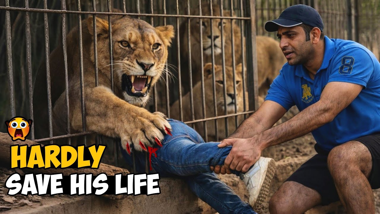 Lion Ne Bachay Ko Pinjray Se Pakar Liya… Aaj Bohat Bara Haadsa Ho Jata! 😱🦁