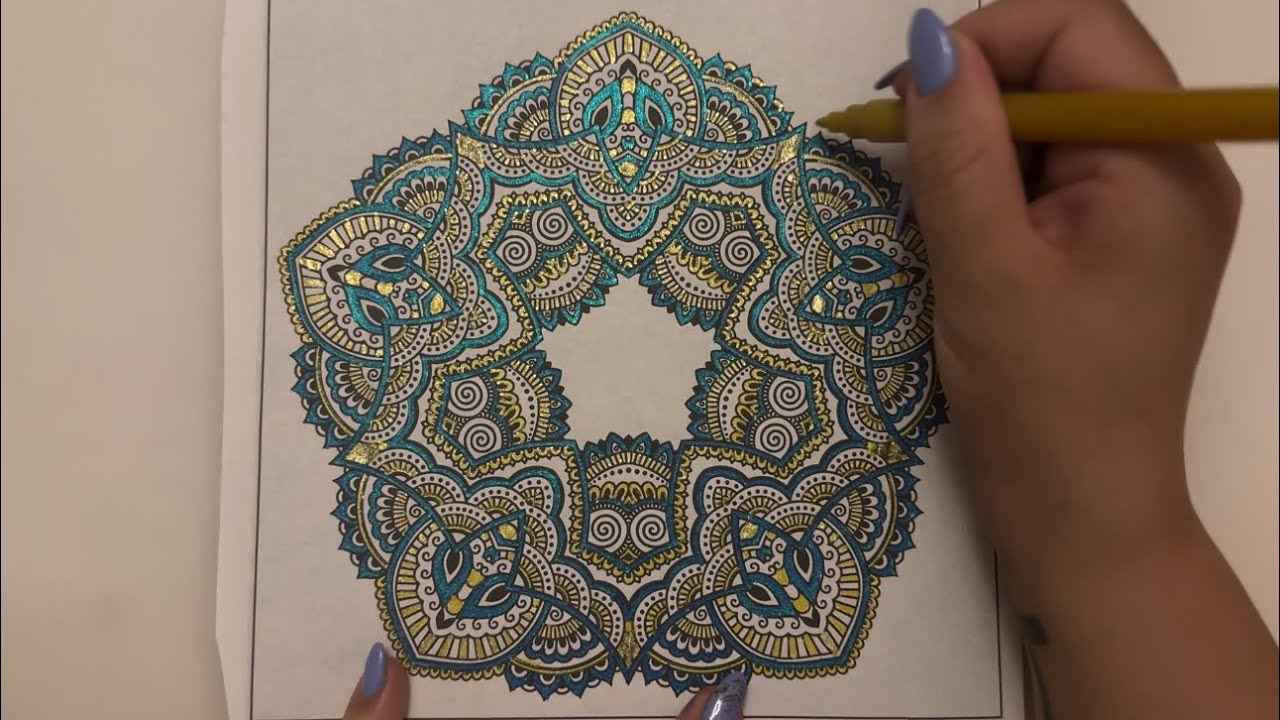 ASMR (1-17) Pattern -Blue & Gold - Art & Glitter Markers - Mindful ...