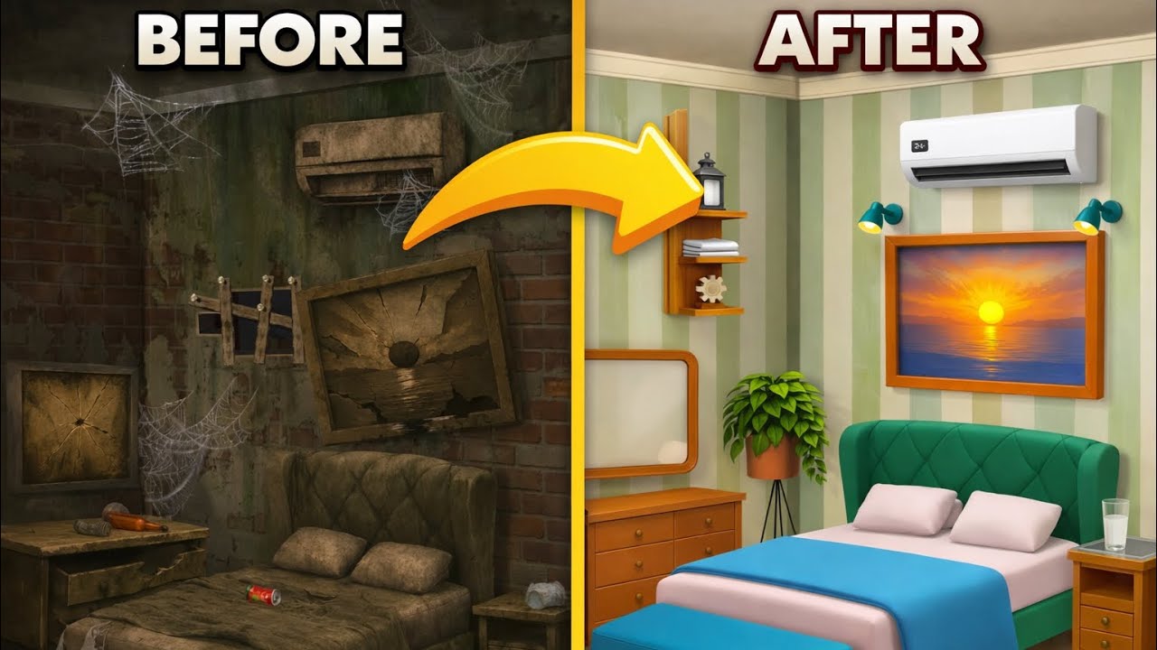 🛌Bedroom Deep Cleaning & Satisfying Gameplay (No Talking)#cleaning 