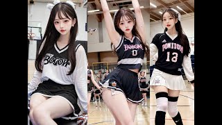 【AI 4K  AI LOOKBOOK】Basketball Cheerleading Team | AI Lookbook | AIバスケットボール応援団 | AI 농구 응원단| 籃球啦啦隊2