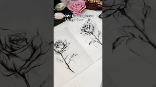 Drawing rose using thread #art #shorts