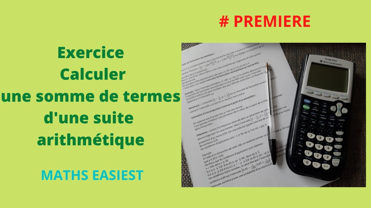 Comment calculer une somme de termes d'une suite arithmétique YouTube