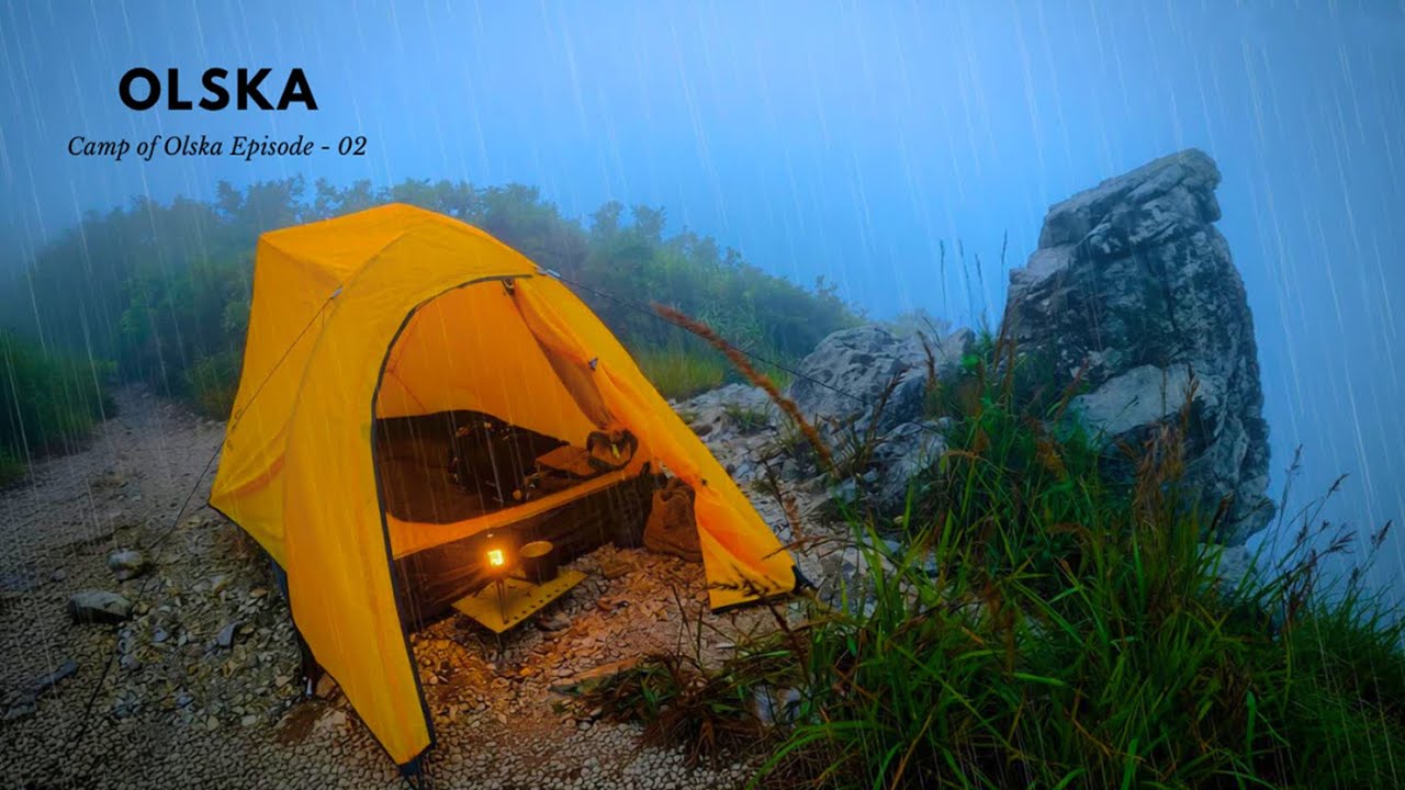 SOLO CAMPING on the mountain with Foggy rain sounds for relaxation and sleep || ASMR [Episode -02]