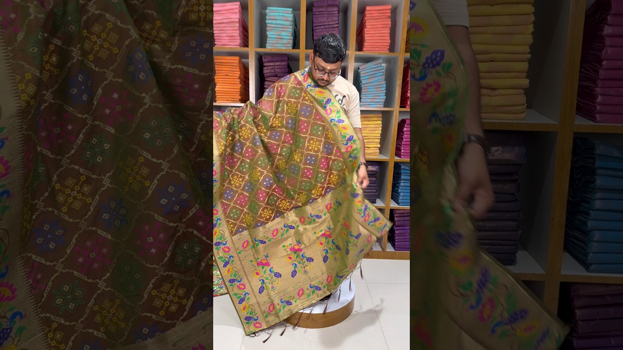 Pure Soft Silk Bandhani Patola Fusion Paithani Saree