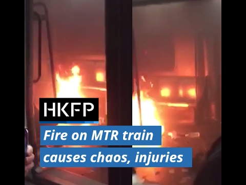 18 injured in blaze after man hurls ‘petrol bomb’ on Hong Kong MTR train