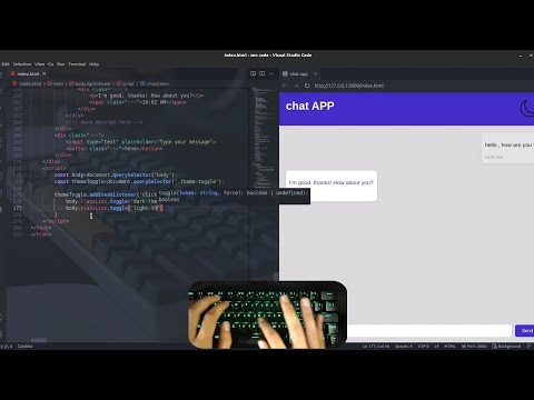 asmr programming - responsive chat app with dark light theme - no talking
