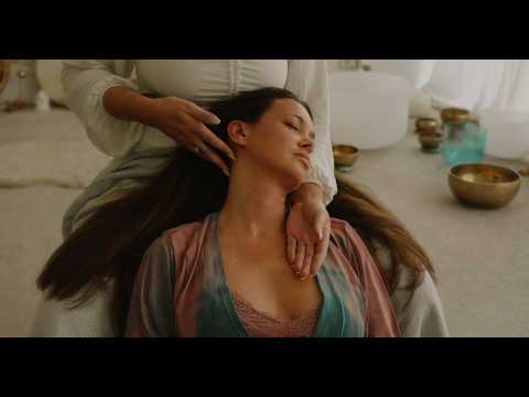 ASMR watch her body let go - female deep connection touch, reiki ritual