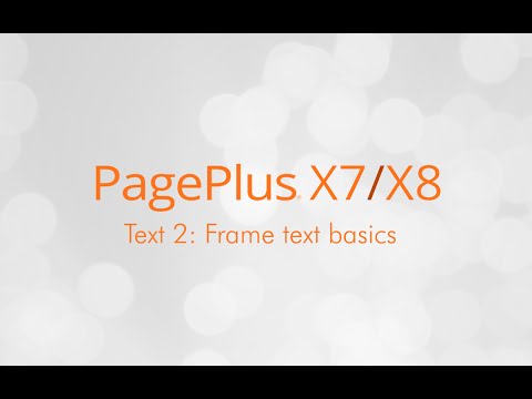 Serif PagePlus X7 & X8 Tutorial - Using Frame Text