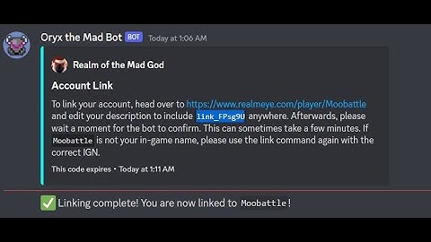 How to link your Realm of the Mad God Account to the discord server