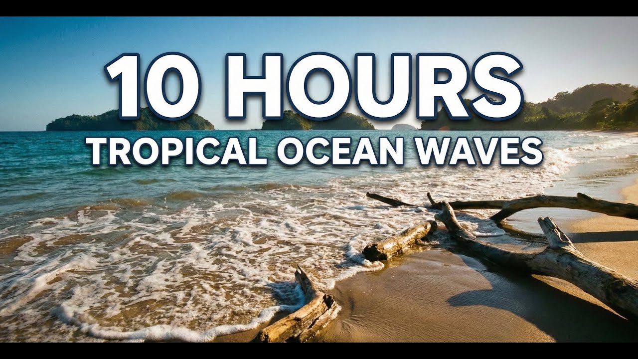 10 Hours of Relaxing Ocean Sounds | Tropical Beach Waves for Sleep, Study & Meditation