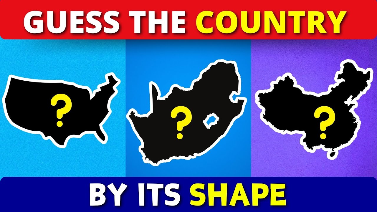 Can You Guess The Country by its Shape 🚩🤓 50 Geography Quiz Challenge 🌍 ...