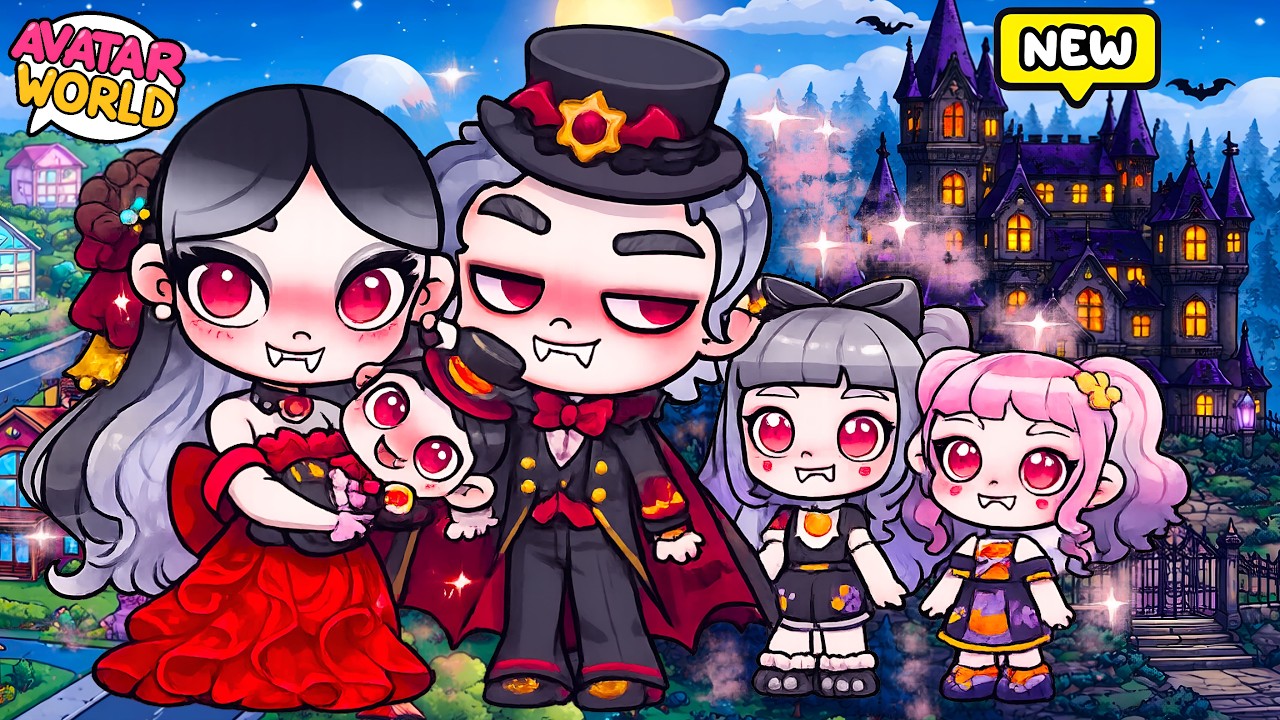 СЕМЬЯ НОКТАРИ 🧛‍♀️💖 ВАМПИРЫ СРЕДИ ЛЮДЕЙ В AVATAR WORLD 🏰 ПЕРЕЕЗД В НОВЫЙ ЗАМОК 🏰